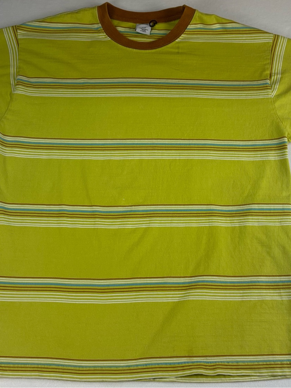 Urban Outfitters Lime Green Striped Short Sleeve Tee